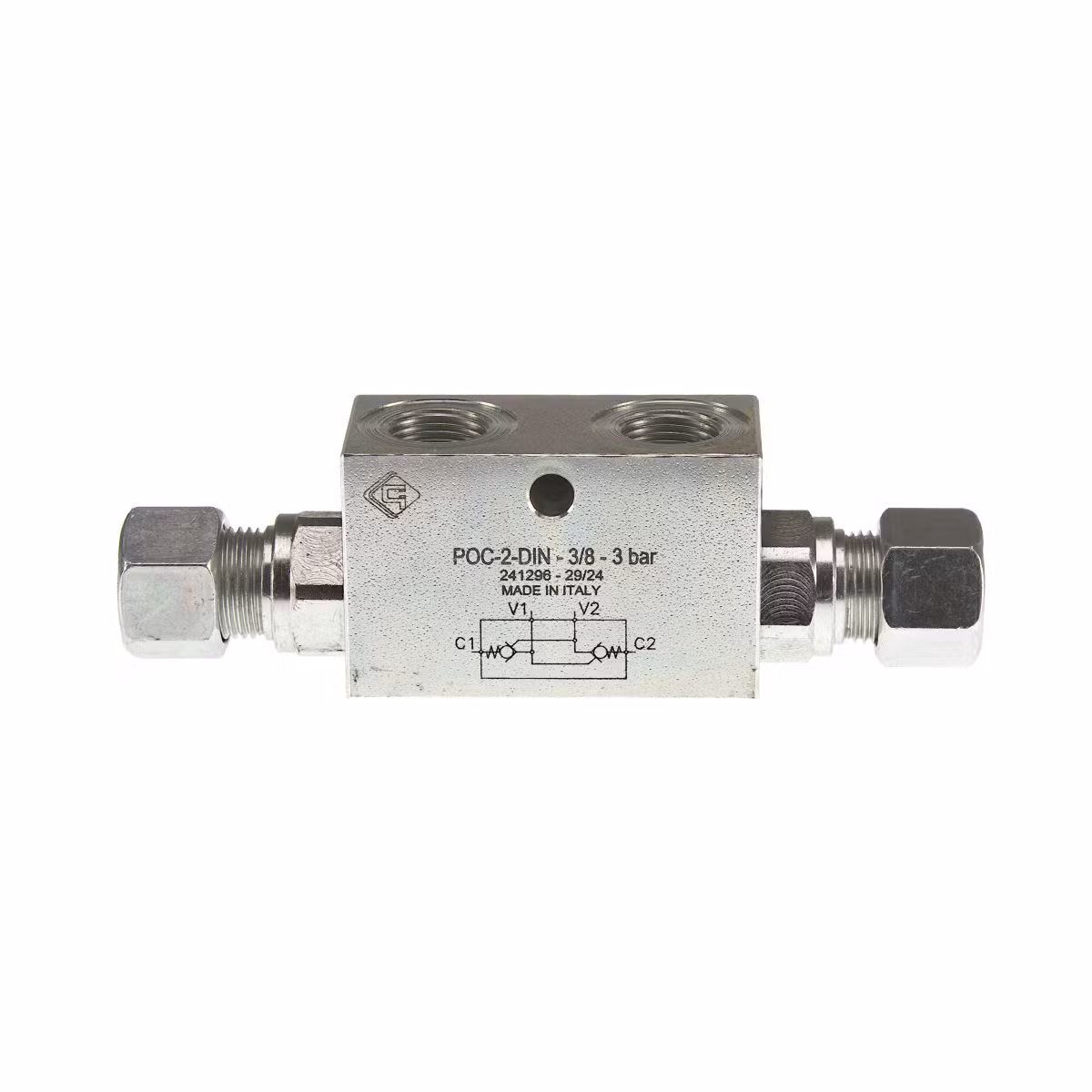 Zawór, zamek hydrauliczny zwrotny bliźniaczy 35L 3/8 na rurkę fi-12 mm
