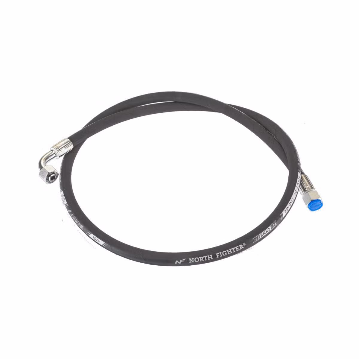 Wąż hydrauliczny 2SN 1/2 DIN 853 długość 2m z kolankiem gwinty M22x1,5
