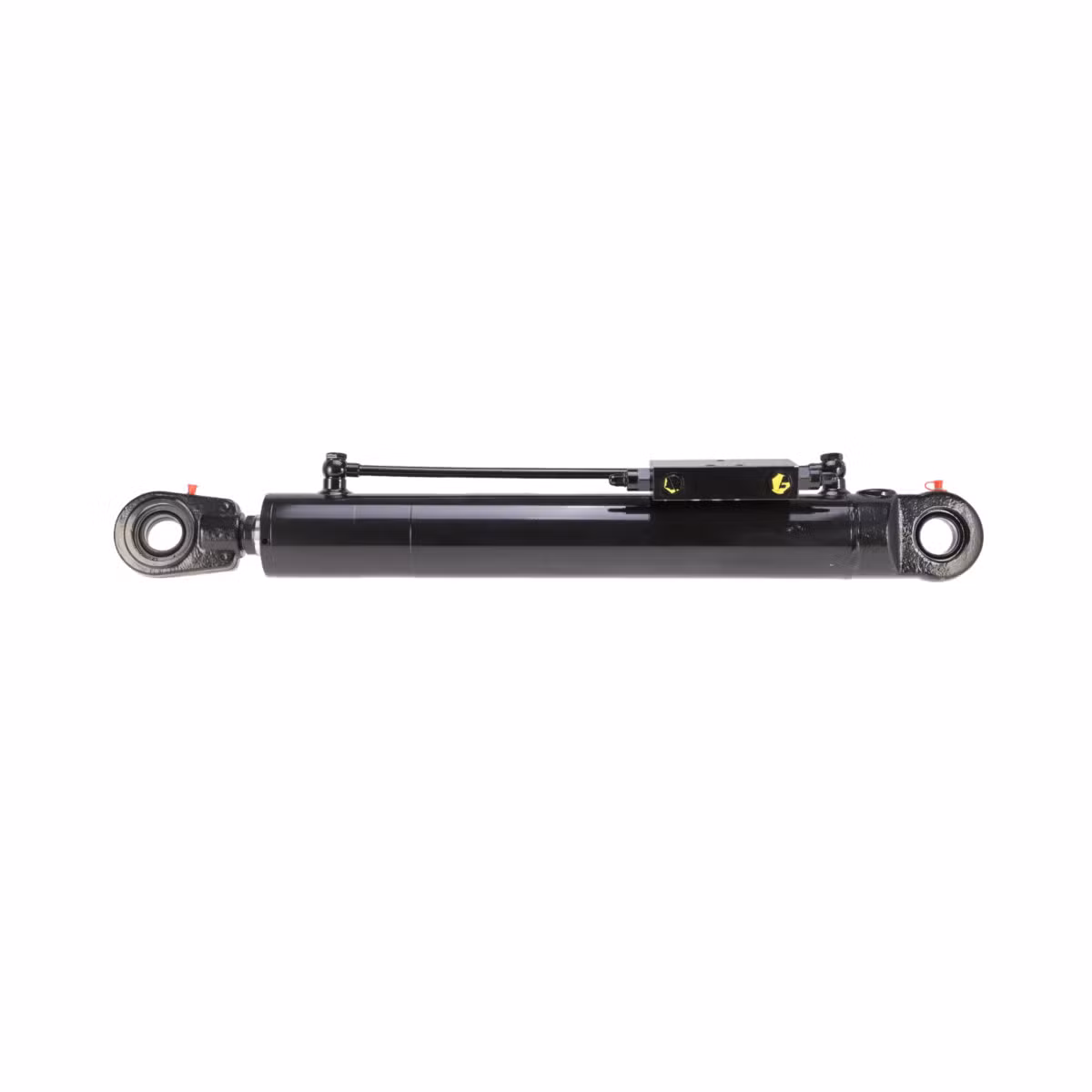 Siłownik hydrauliczny dwustronnego działania z zaworem PZH prawy z regulowanym uchem 80/45/500 FI40