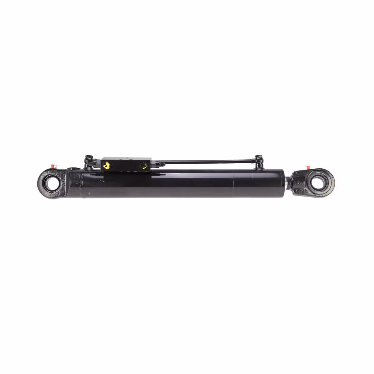 Siłownik hydrauliczny dwustronnego działania z zaworem PZH lewy z regulowanym uchem 80/45/500 FI40